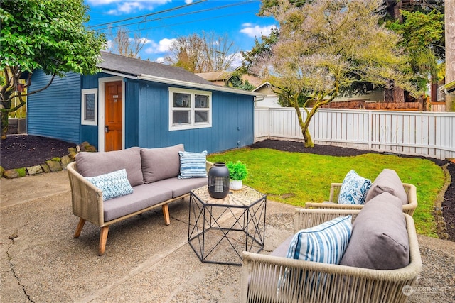 view of patio featuring outdoor lounge area