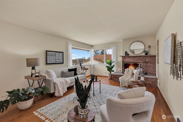 living room with wood-type flooring