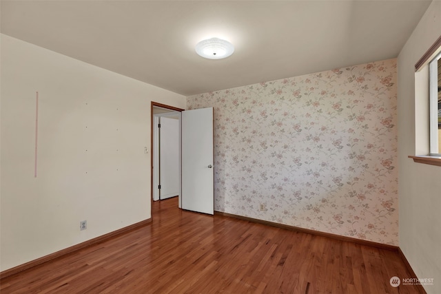 empty room with hardwood / wood-style floors