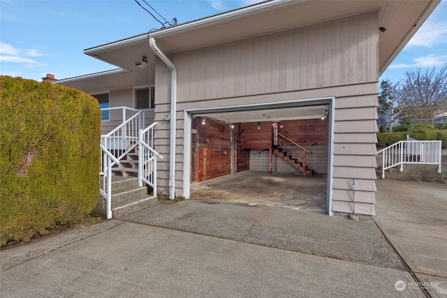 view of garage