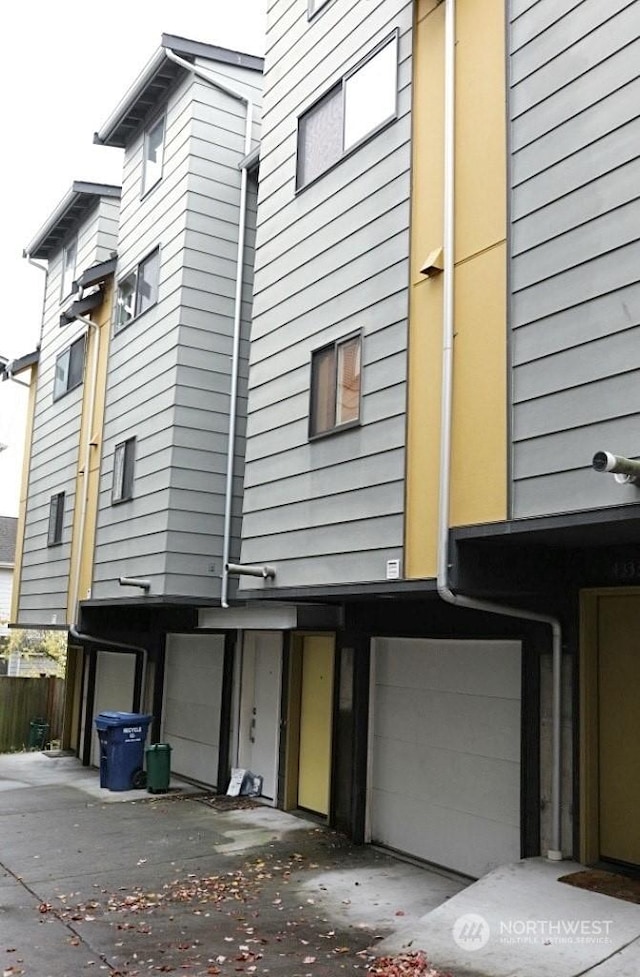 view of home's exterior featuring a garage