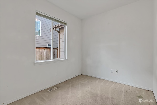 carpeted spare room featuring a wealth of natural light