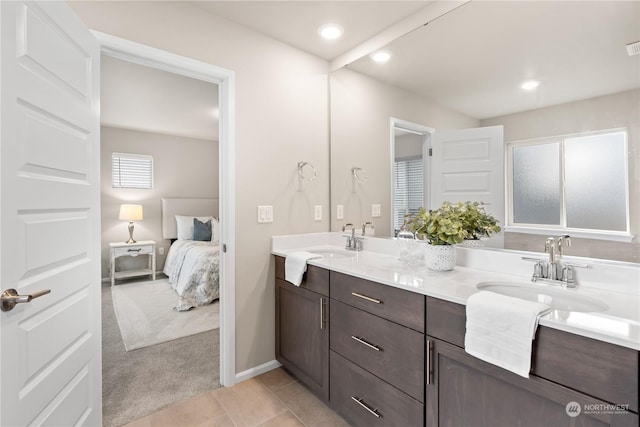 bathroom featuring vanity and tile patterned floors