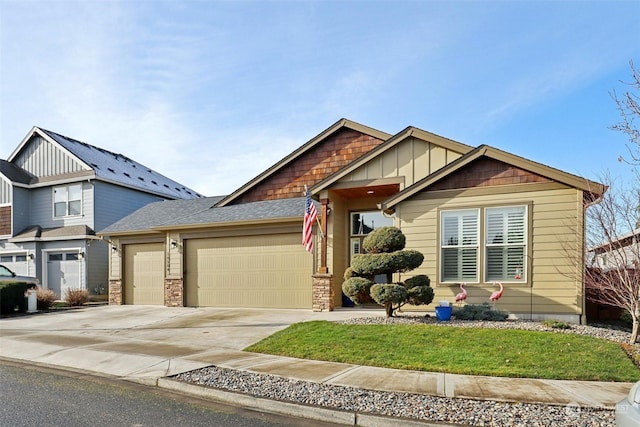 craftsman-style home featuring a garage