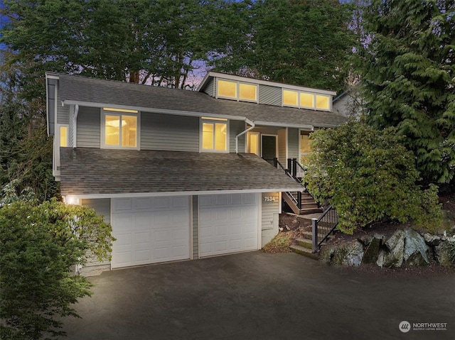 view of front of house featuring a garage