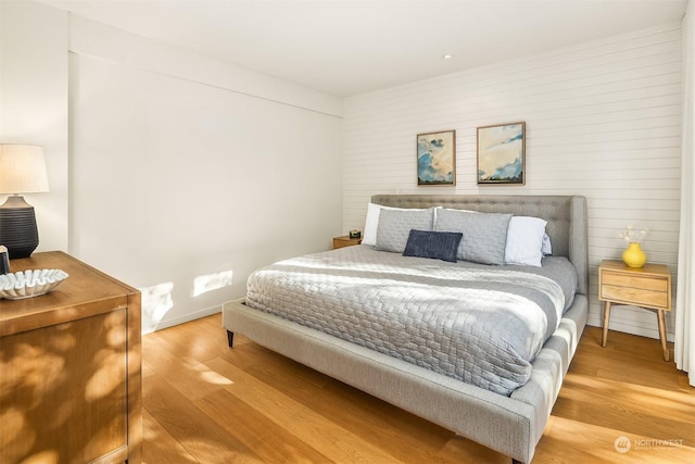 bedroom featuring light hardwood / wood-style floors