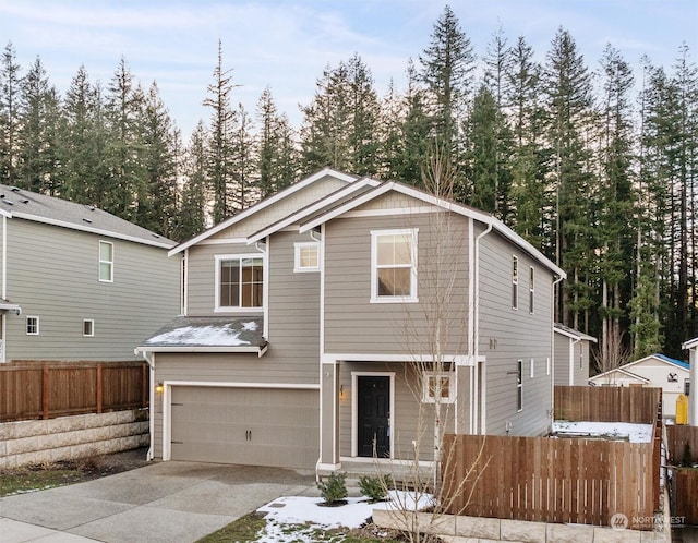 view of front of house featuring a garage