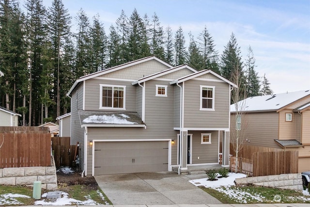 view of front of home with a garage