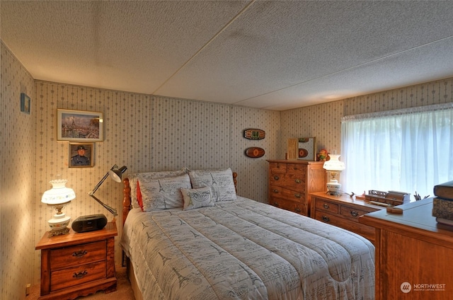 bedroom with a textured ceiling