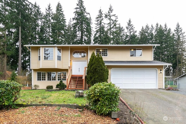 bi-level home with a garage