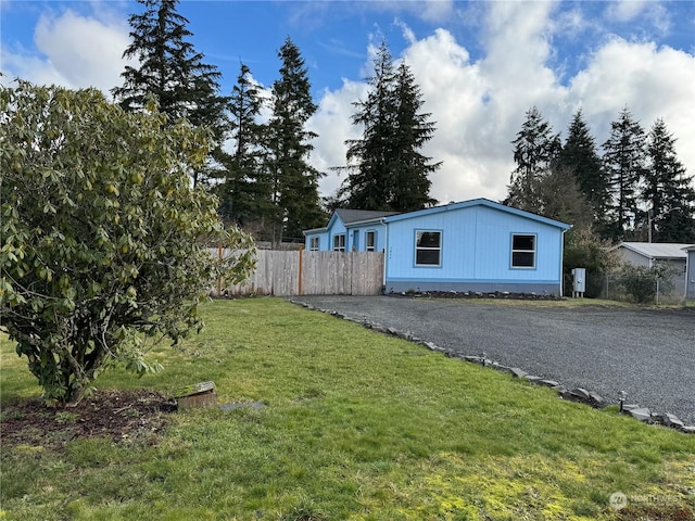 exterior space with a lawn