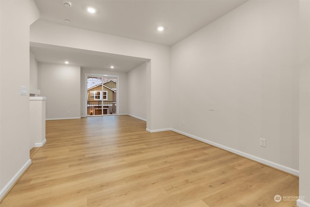 empty room with light wood-type flooring