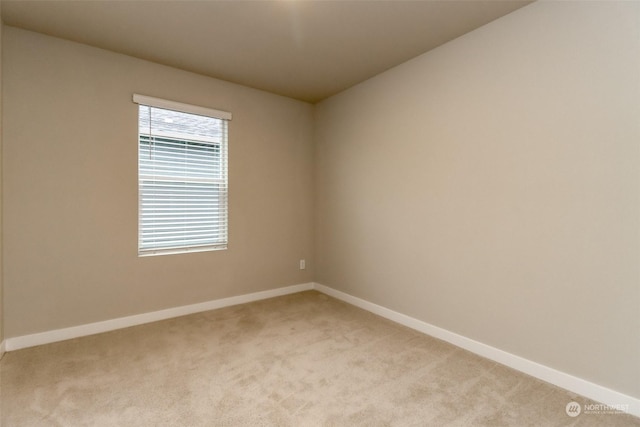 spare room with light carpet