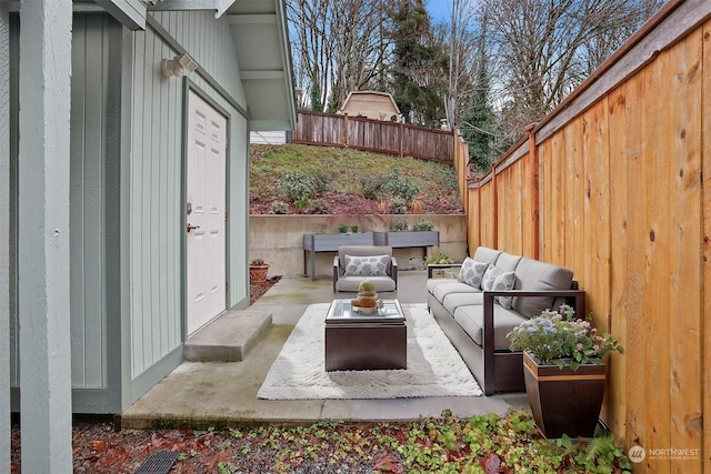 view of patio with outdoor lounge area