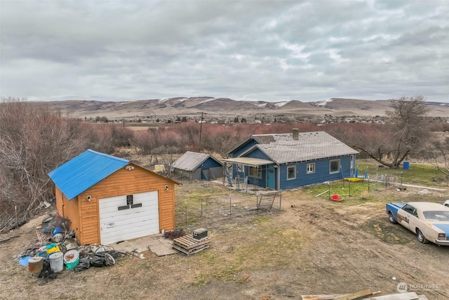 aerial view featuring a mountain view