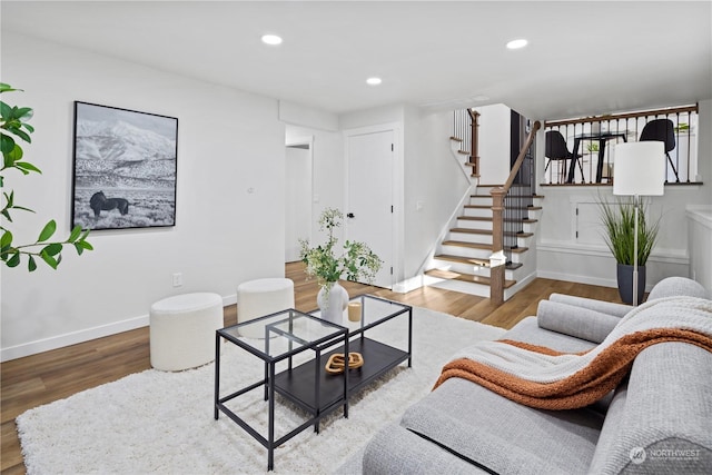 living room featuring hardwood / wood-style flooring