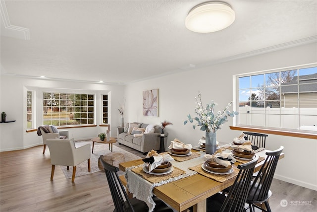 dining area featuring light hardwood / wood-style flooring