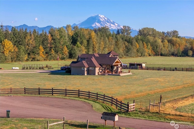 mountain view with a rural view