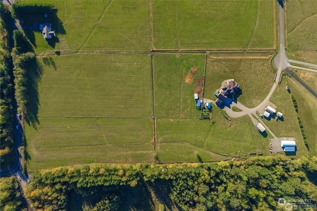 aerial view featuring a rural view