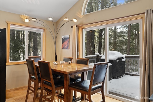 dining room featuring light hardwood / wood-style floors