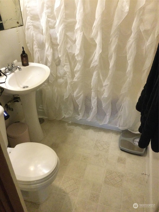 bathroom with sink and toilet