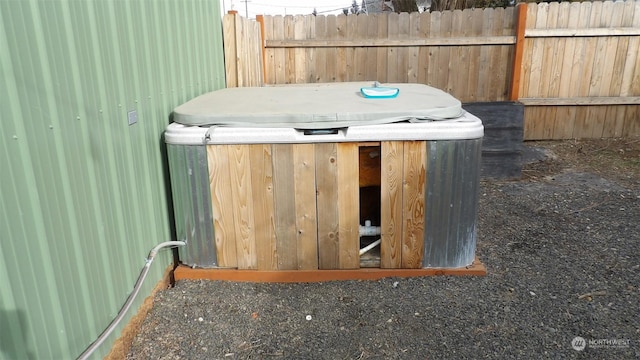 view of storm shelter