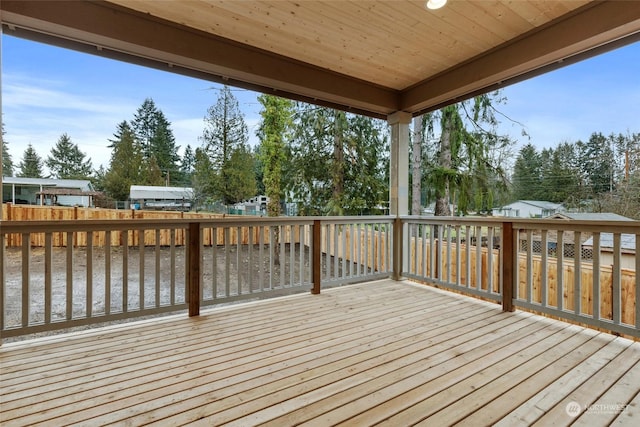 wooden terrace with fence