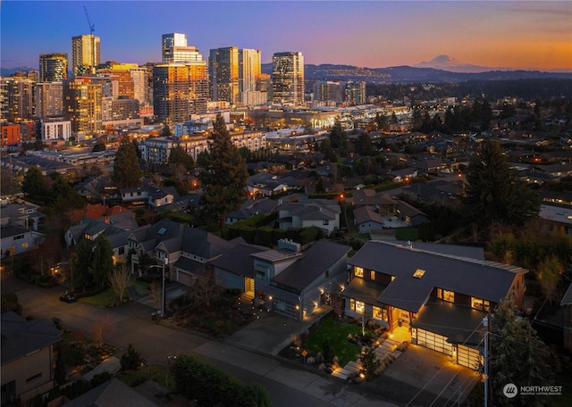 view of city featuring a mountain view