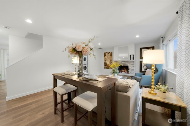 dining room with hardwood / wood-style floors