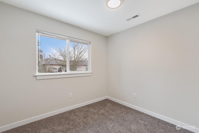 view of carpeted spare room