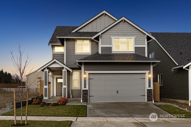 craftsman-style house featuring a garage