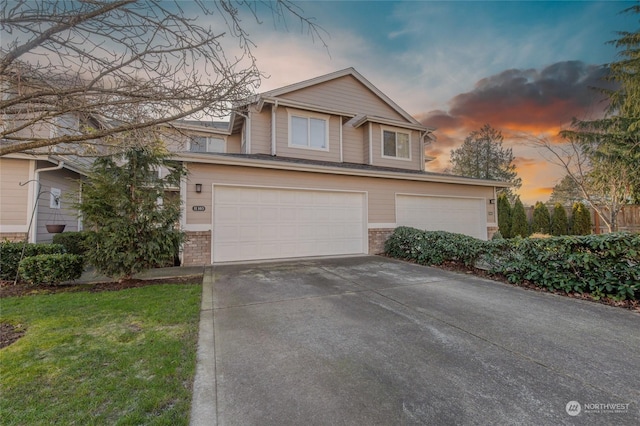 view of property featuring a garage