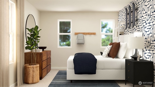 view of carpeted bedroom