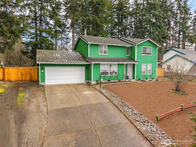 front facade featuring a garage