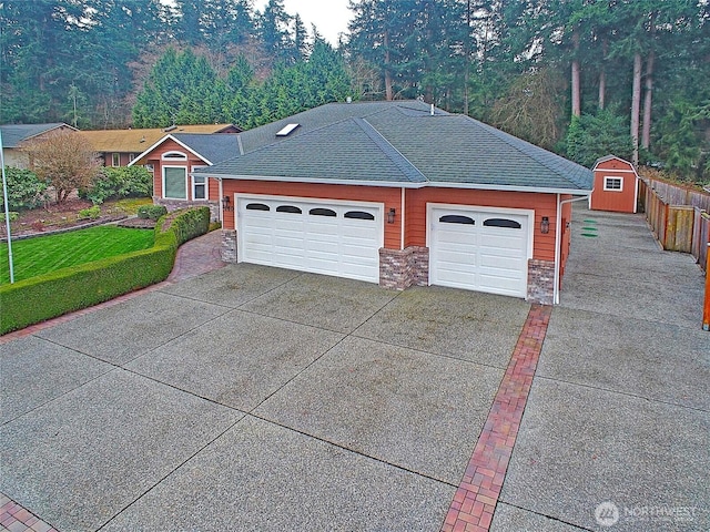 garage with driveway