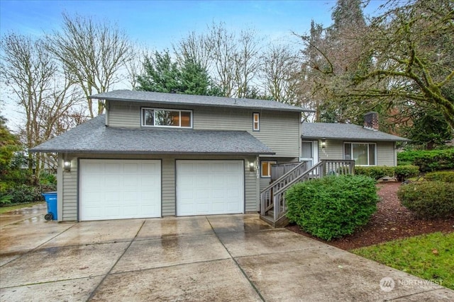 tri-level home with a garage