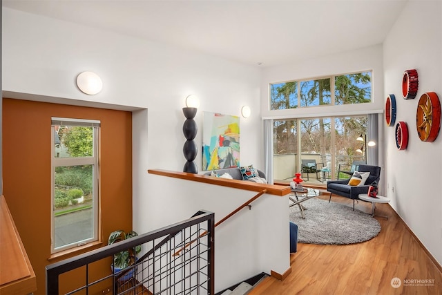 interior space with hardwood / wood-style floors