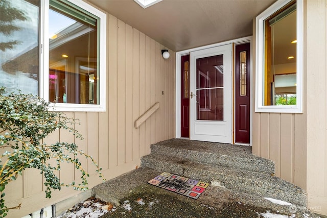 view of doorway to property