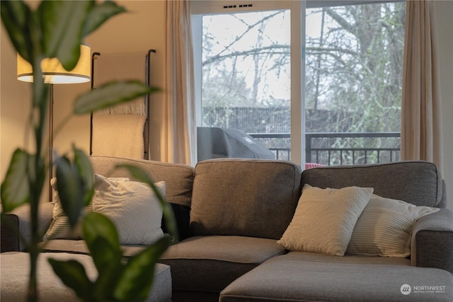 living room featuring plenty of natural light