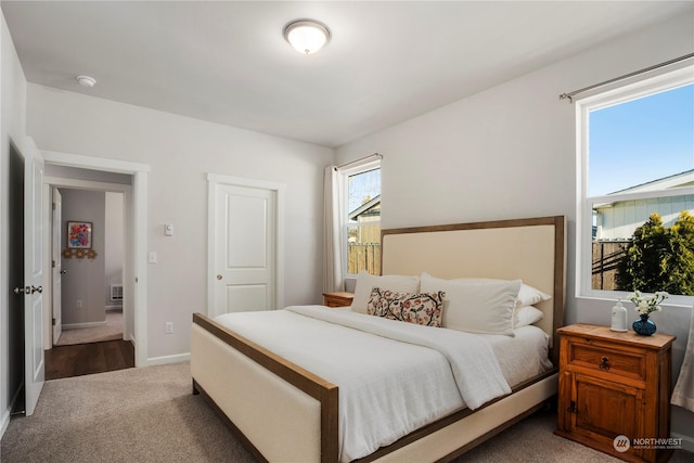 view of carpeted bedroom