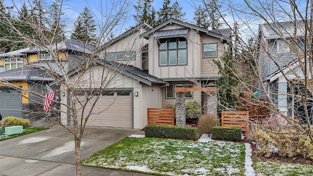 view of front of home with a garage