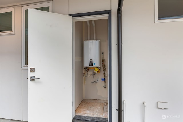 bathroom featuring tankless water heater