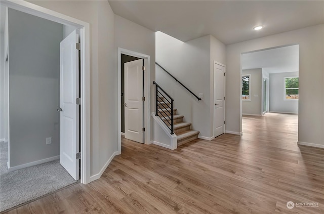 interior space featuring light wood-type flooring