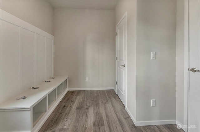 mudroom with light wood-type flooring