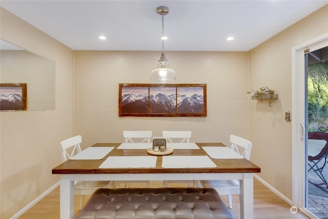 dining room featuring light hardwood / wood-style flooring