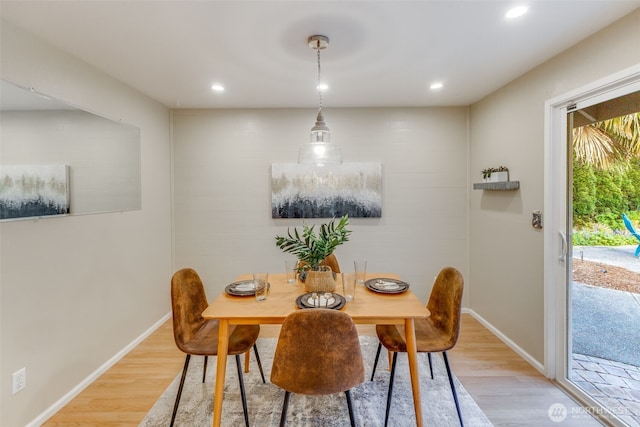 9230 119th St E, Puyallup, WA 98373 - dining room featuring recessed lighting, baseboards, and light wood finished floors