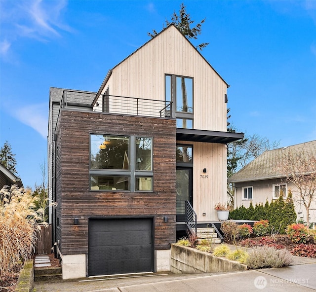 view of front of property featuring a garage