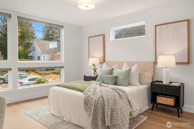 bedroom featuring light hardwood / wood-style floors