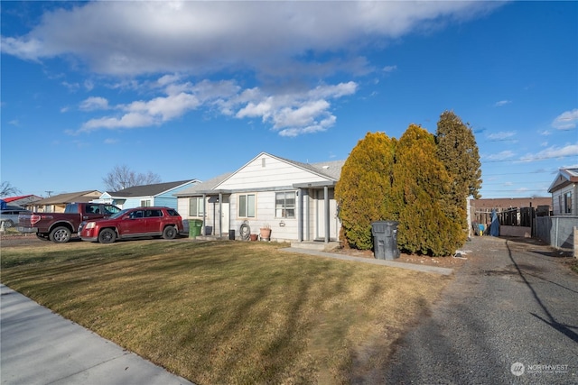 view of front of home with a front yard