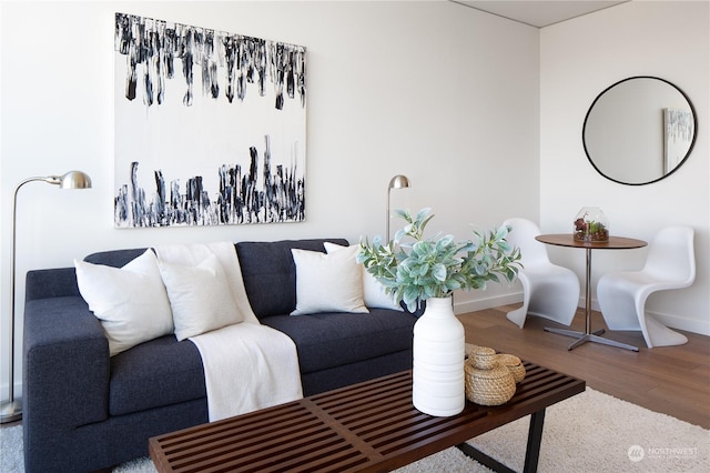 living room featuring hardwood / wood-style flooring